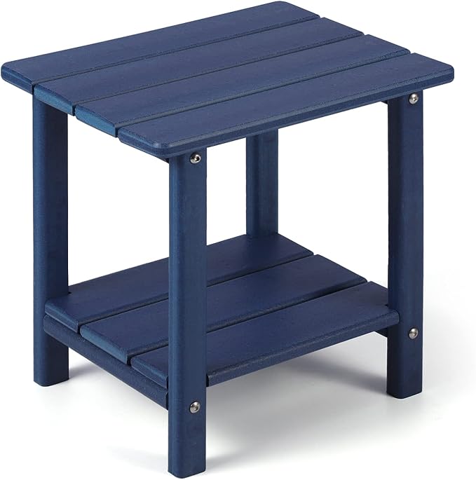 Adirondack Outdoor Side Table, 2-Tier Sturdy Patio End Table Weather Resistant by Apolimi