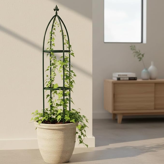 100% Metal Obelisk Garden Trellis 6.3 Feet Tall Sturdy Plant Support - Image 6