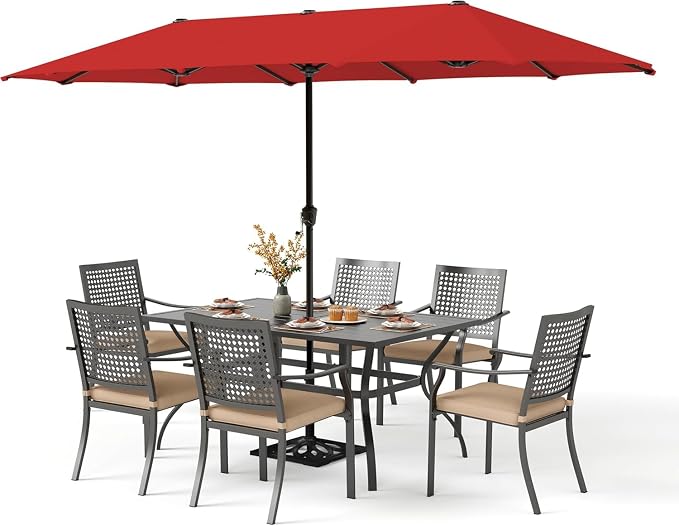 PHI VILLA 7 Pieces Outdoor Dining Set by PHIVILLAThepioneerofcomfortablehouseholdsupplies