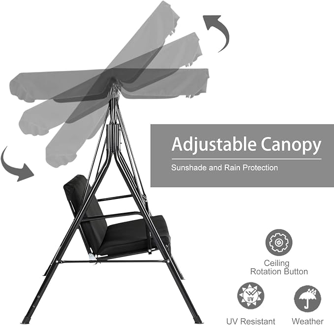 AECOJOY Porch Swing with Stand, Outdoor Swings - Image 2