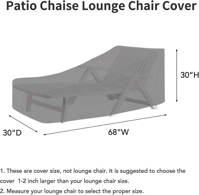Easy-Going Waterproof Patio Lounge Chair Cover UV Resistant Outdoor Chaise - Image 3