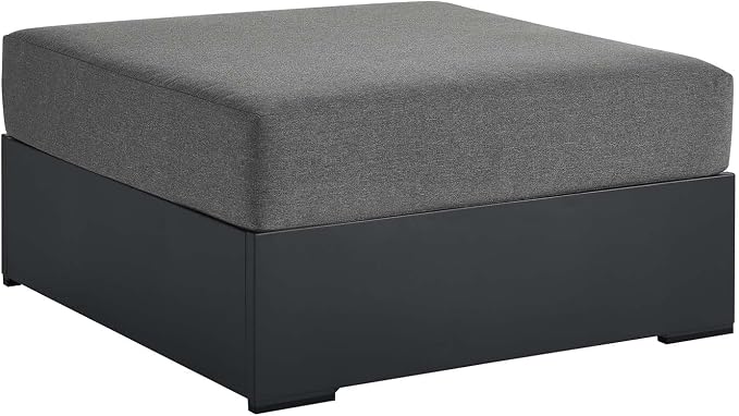 Modway Tahoe Aluminum Ottoman in Gray Charcoal - Image 3