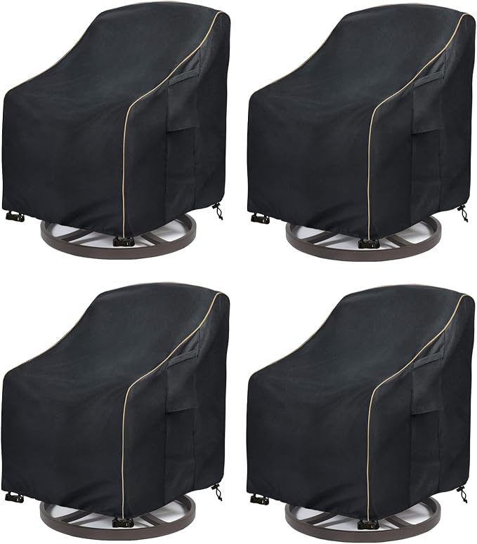 Patio Swivel Chair Cover 4 Pack, Waterproof Heavy Duty Outdoor Chair Covers by LSongSKY