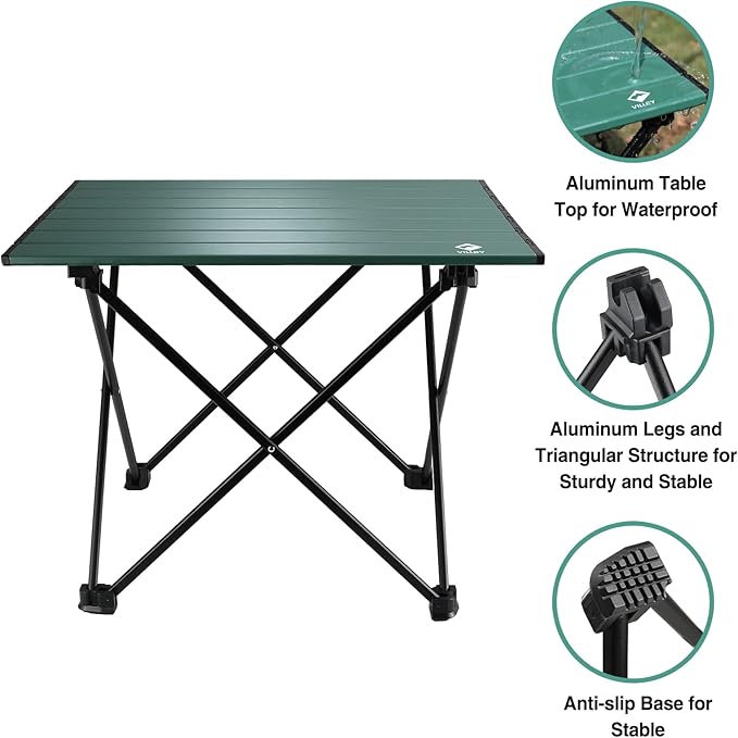 VILLEY Portable Camping Side Table, Ultralight Aluminum Folding Beach Table - Image 5