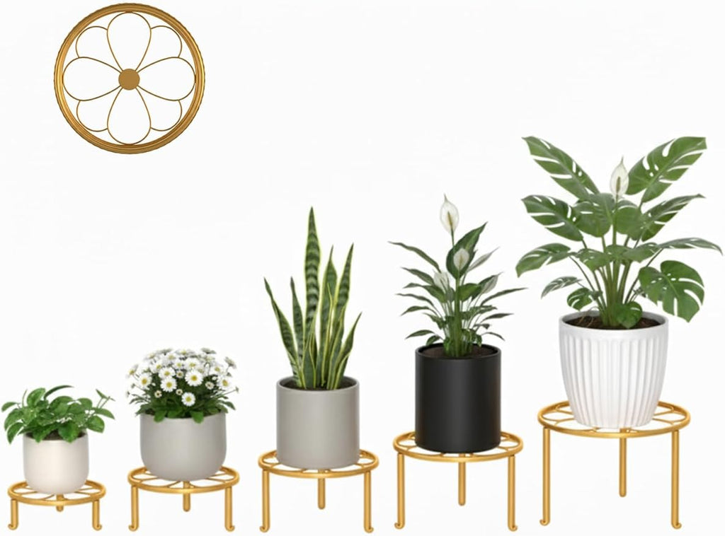 5 Pack Metal Outdoor Plant Stand Heavy Duty Plant Pot Stands - Image 2