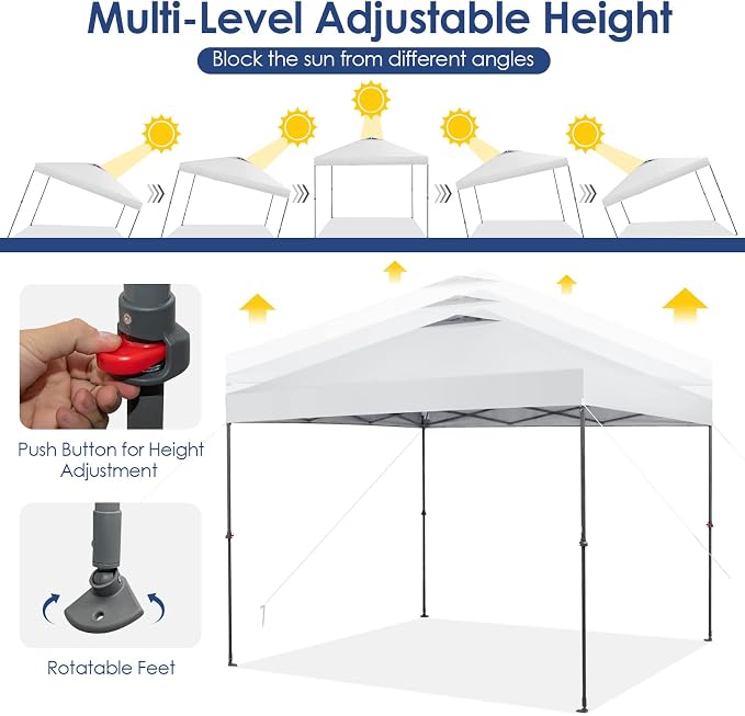 Tangkula 10x10 Ft Pop Up Canopy, Easy Set-up Instant Tent - Image 4