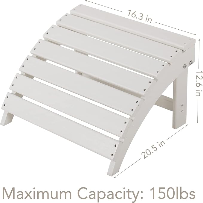 Sundale Outdoor Folding Plastic Adirondack Ottoman, All-Weather Adirondack - Image 3