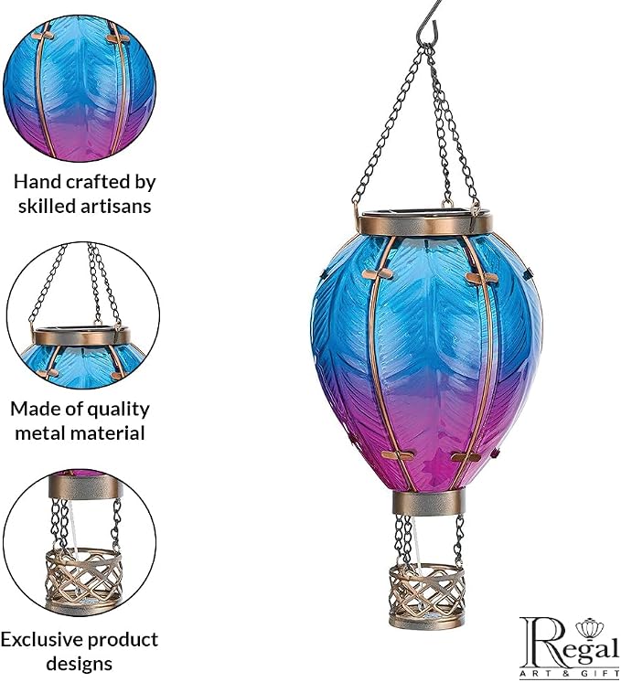 Regal Art & Gift Hot Air Balloon Solar Lantern – Hanging Solar-Powered LED - Image 5