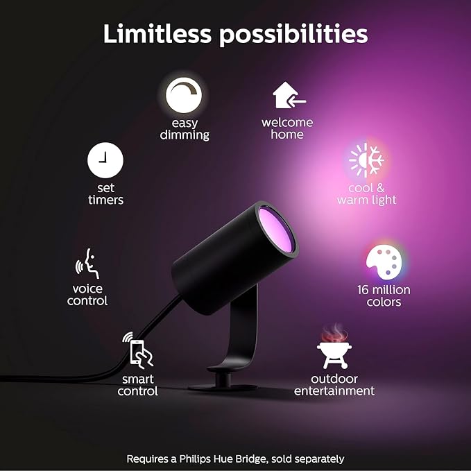 Philips Hue Lily Outdoor Smart LED Spotlight - Image 3