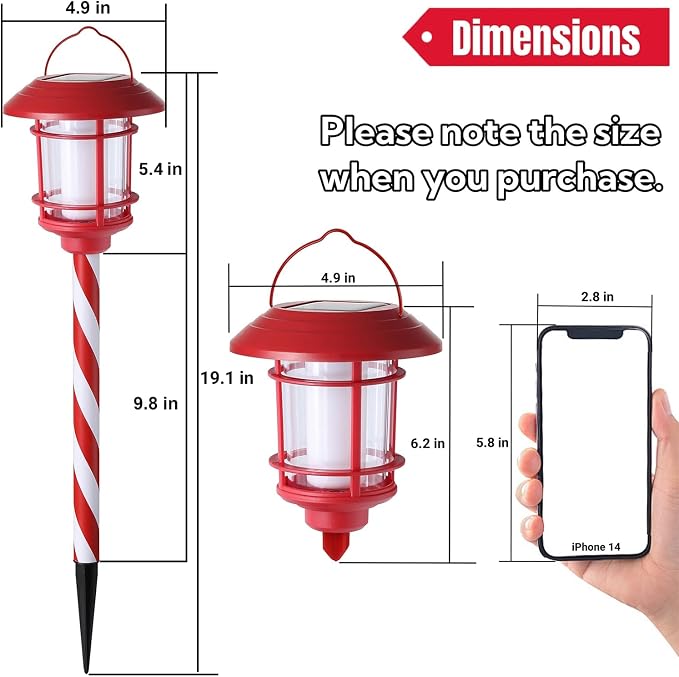 Dynaming 6 Pack Christmas Solar Flame Garden Lights Outdoor, Dual Use - Image 2