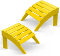 BRIOPAWS Adirondack Ottomans | Folding | Set of 2 | HDPE Plastic | Yellow by BRIOPAWS