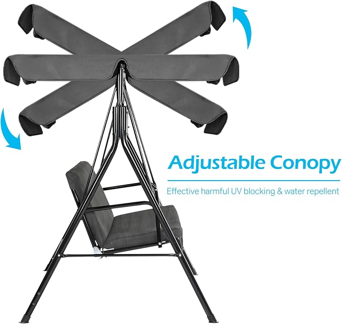 AECOJOY 3-Seat Outdoor Clearance Porch Swings - Image 3