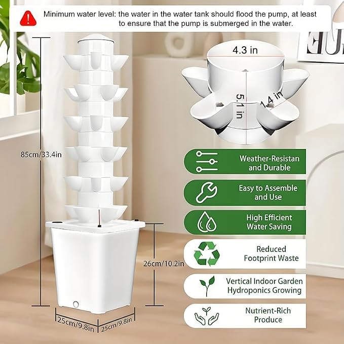 Vertical Hydroponic Tower Garden Growing System - Image 2