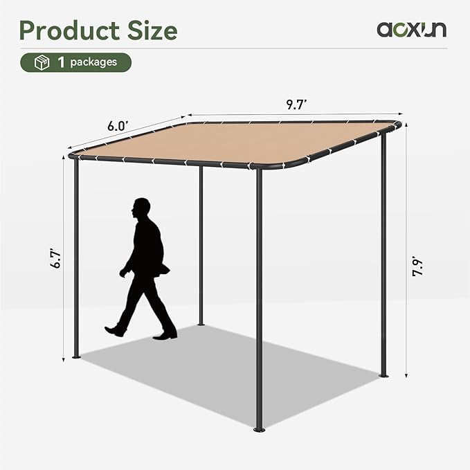 Aoxun 10x6 Lean to Gazebo Outdoor Pergola - Image 6
