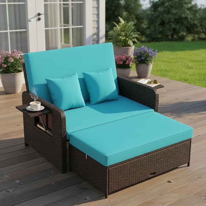 Tangkula Patio Rattan Daybed - Image 2