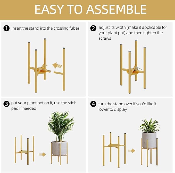 Plant Stand Indoor for 2 Height Options, Mid Century Modern Outdoor Planter - Image 9