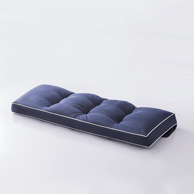 3 Seat 57 Inches Outdoor Porch Swing Cushions, Water-Resistant Tufted Patio by Maphissus