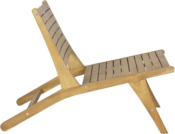 JONATHAN Y PAT2000A Leo Mid-Century Modern Wood Armless Outdoor Patio Chair - Image 8