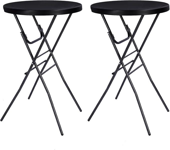 Cocktail Table 28in Folding Round High Top Indoor Outdoor by Home