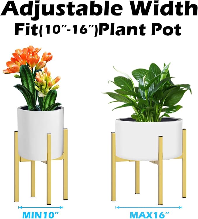 Heavy Plant Stand for 10"-16" Plant Pot Indoor Outdoor Corner, Adjustable Metal - Image 3