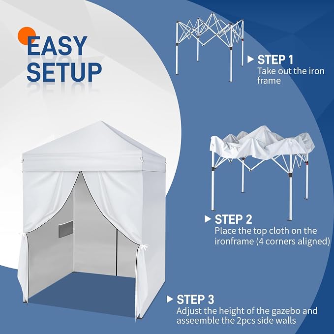 Outvita 5x5ft Pop Up Canopy Tent, Outdoor Instant Shelter Folding Canopy - Image 2