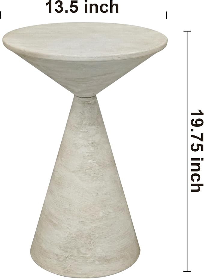 Small Drink Table, Round Martini Table, Drum End Table Side Table, Metal Accent - Image 2