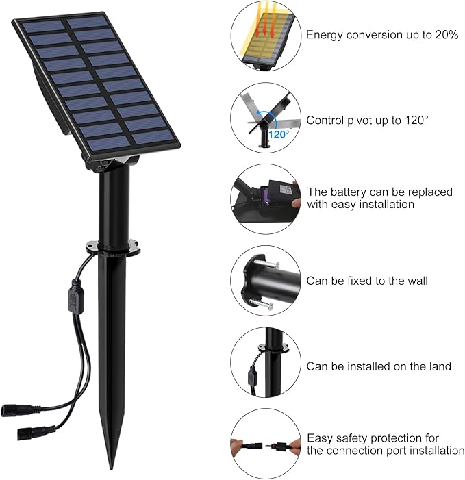 T-SUN Solar Spotlights Outdoor Waterproof, 2-in-1 Solar Landscape Spotlights - Image 5
