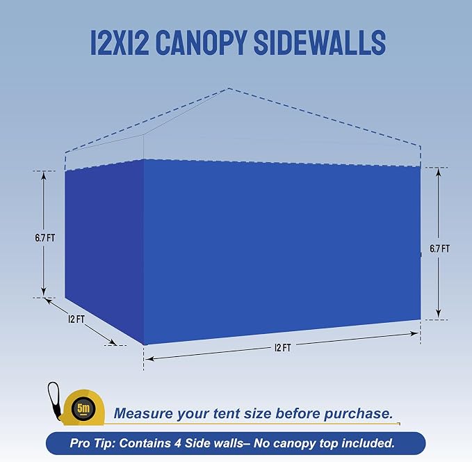 CROWN SHADES 12x12 Canopy Sidewalls - Image 2