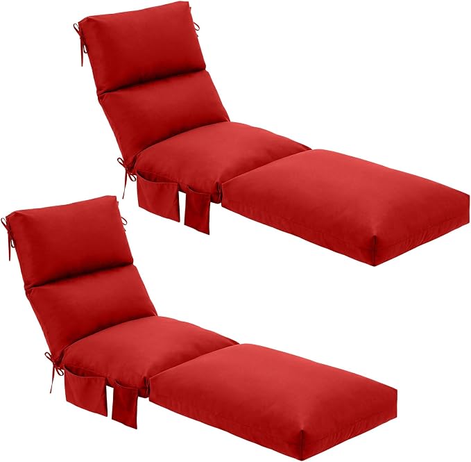 Kigley 2 Pcs Chaise Lounge Cushions, 77.9 x 20.5 x 4.7 Inch Outdoor Lounge by Kigley
