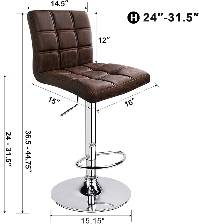 Leopard Modern Square PU Leather Adjustable Bar Stools - Image 3