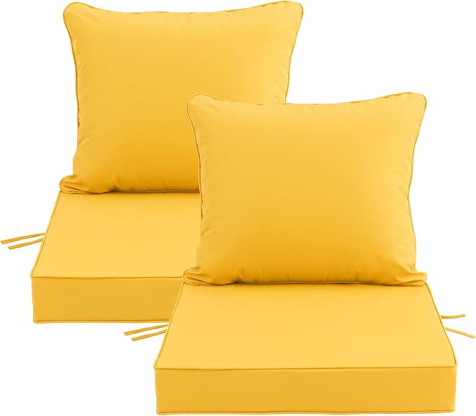 24x24 Inch Outdoor Chair Cushions Set of 2, Patio Furniture Cushions by Unknown