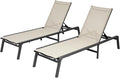 VEVOR Outdoor Chaise Lounge Chair Set of 2, 400 lbs Weight Capacity, Foldable by VEVOR