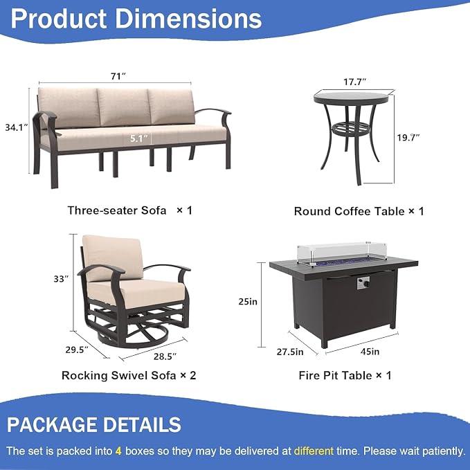 Kullavik Aluminum Patio Furniture Set - Image 2