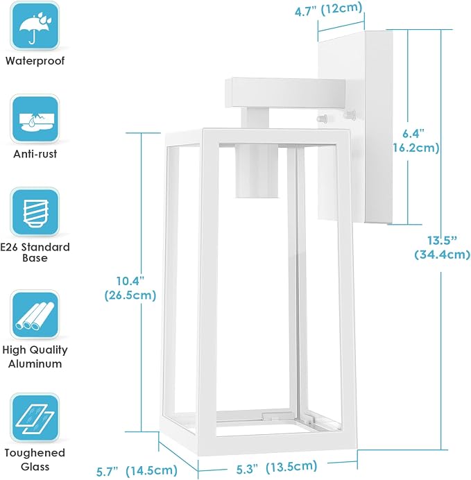 MAXvolador Outdoor Wall Sconce, Large Exterior Waterproof Wall Lantern Light - Image 2