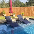 PURPLE LEAF Patio Oversized Chaise Lounge Chair Set by PURPLELEAF
