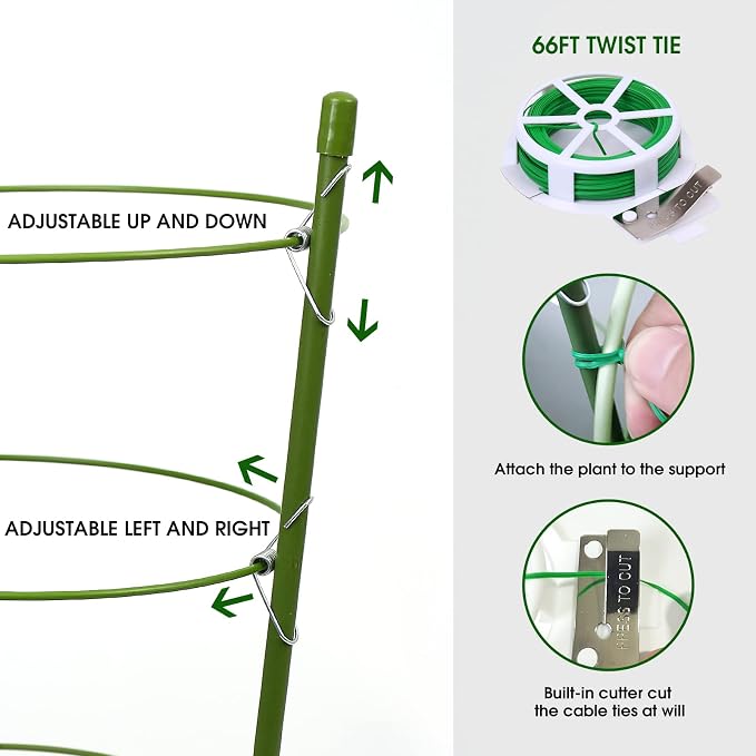 4 Pack Plant Support Tomato Cages - Image 4