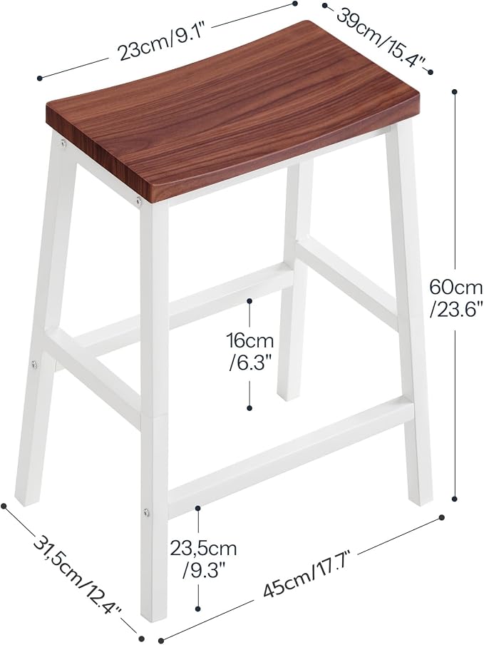HOOBRO Bar Stools, 23.6 Inch Saddle Stools, Kitchen Counter Seat - Image 3