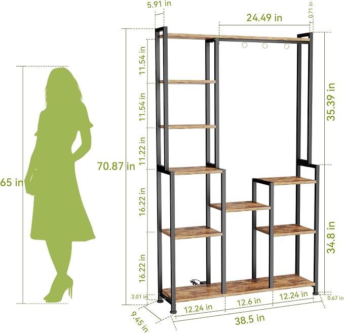 C2 Plant Stand Indoor with Grow Lights, Indoor Tiered Metal Plant Stand 70.87" - Image 6