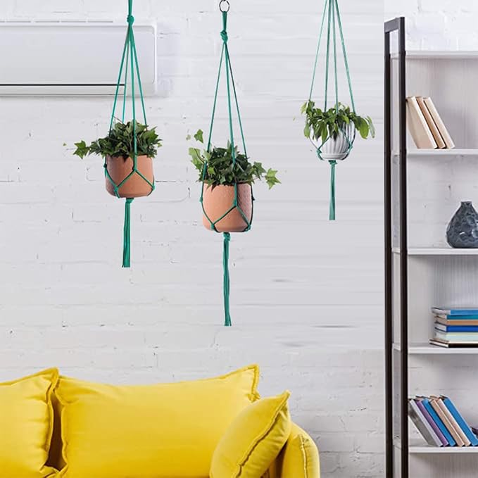 ELANE 6PCS Macrame Plant Hanger Indoor Hanging Planter Basket Decorative - Image 4