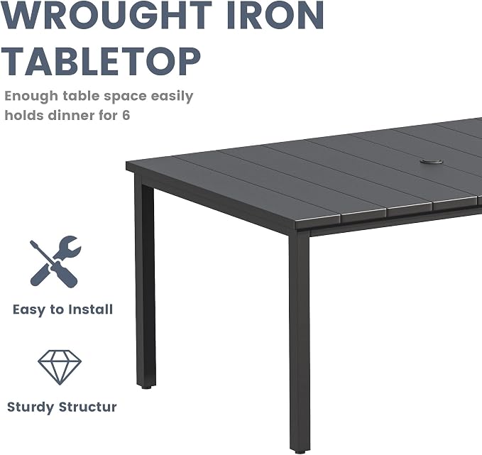 VICLLAX 7 Pieces Patio Outdoor Dining Set - Image 6