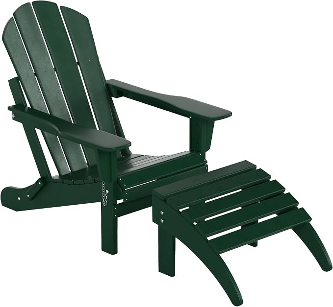 WO Home Furniture Adirondack Ottoman Outdoor Patio Footrest 13.5" Inch Folding - Image 10