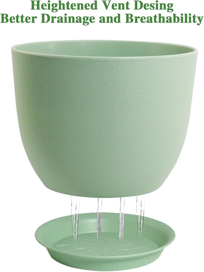 12inch Large Plant Pot, Modern Plastic Planter - Image 3