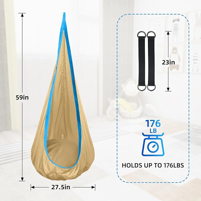 Kids Swing Seat Hammock Chair Indoor Outdoor Hanging Chair - Image 3