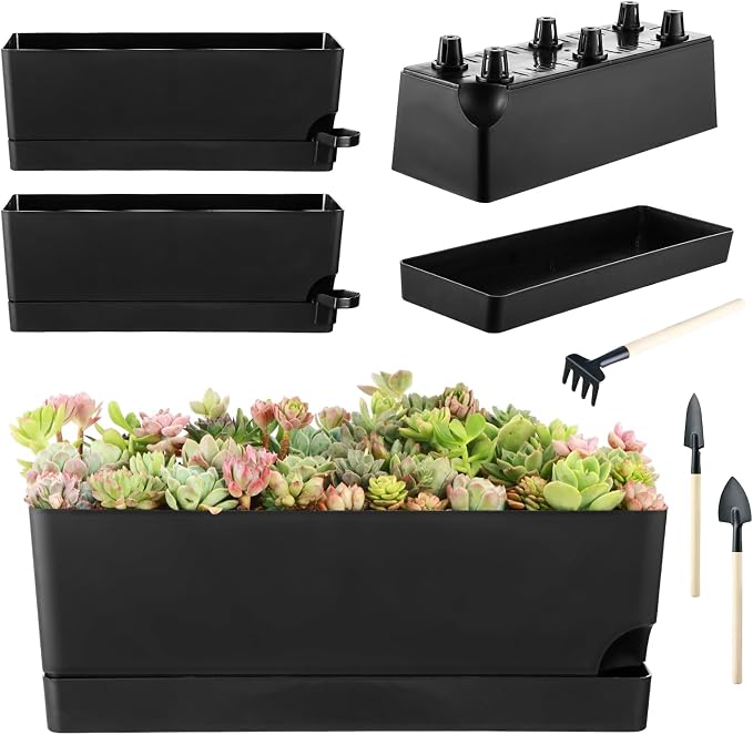 Self Watering Pots for Indoor Plants 17 Inches Window Boxes Planters by KvyusFlourish