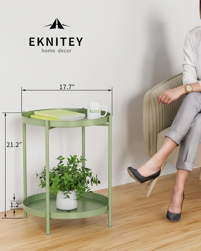 EKNITEY 2 Tier End Table - Image 3