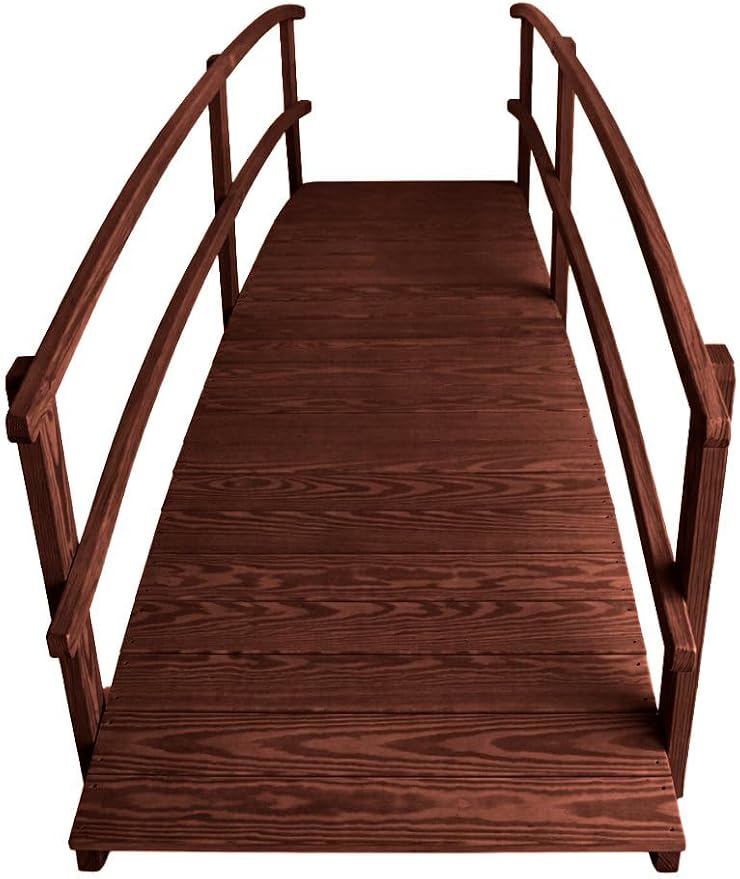10 FT MAHOGANY Amish Made Garden Bridge - Image 4