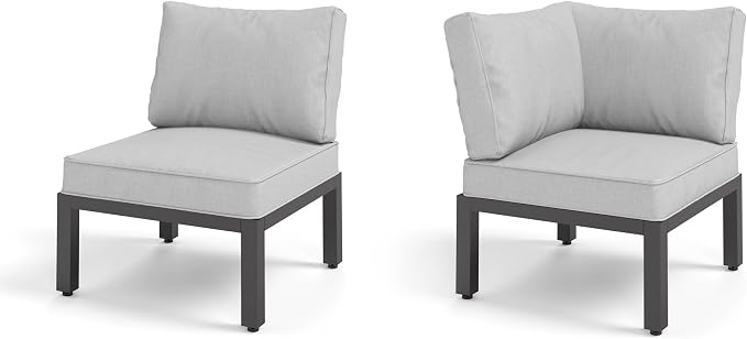 Sophia & William Outdoor Patio Furniture Set, Metal Sectional Sofa Set Patio by SophiaWilliam