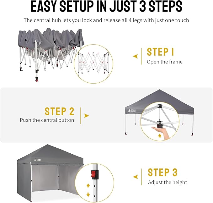 CROWN SHADES 10X10 Comercial Instant Canopy Pop Up Tent - Image 6