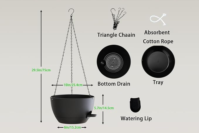Hanging Planters, Matte Plastic Planters - Image 2