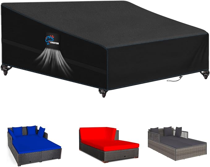 SIRUITON Garden Patio Rattan Daybed Cover Patio Bed Cover 69" W x 71" D x 31.5" by SIRUITON